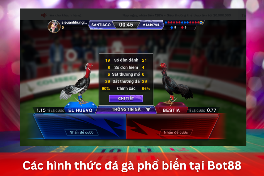 Các hình thức đá gà phổ biến tại Bot88