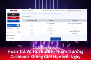 Giới thiệu chương trình khuyến mãi hoàn trả vô tận Bot88