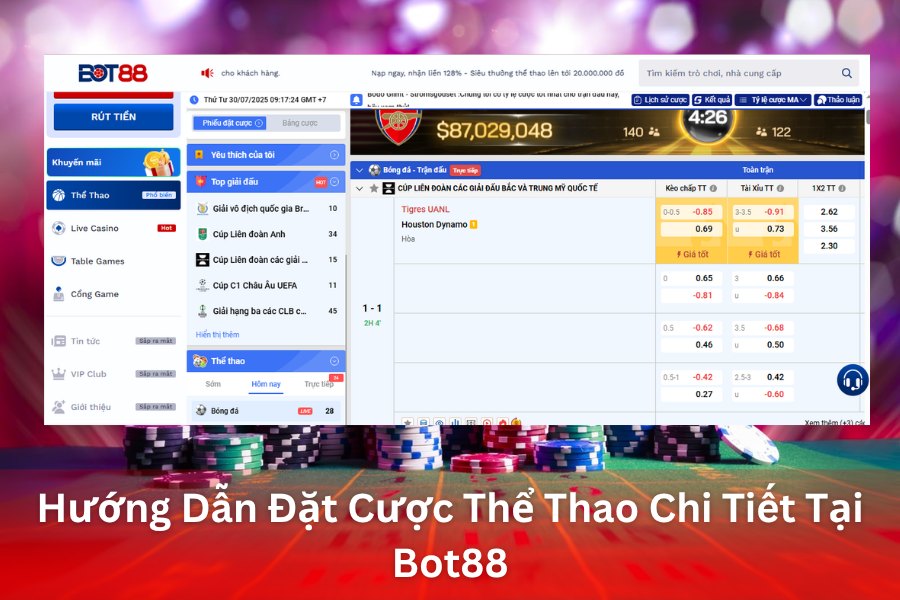 Hướng Dẫn Đặt Cược Thể Thao Chi Tiết Tại Bot88