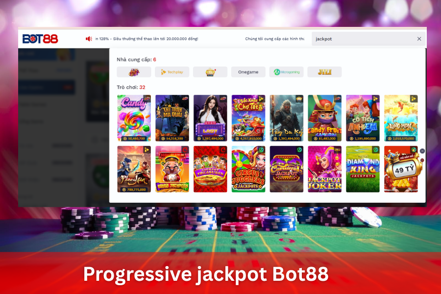 Sức hút khó cưỡng từ progressive jackpot Bot88